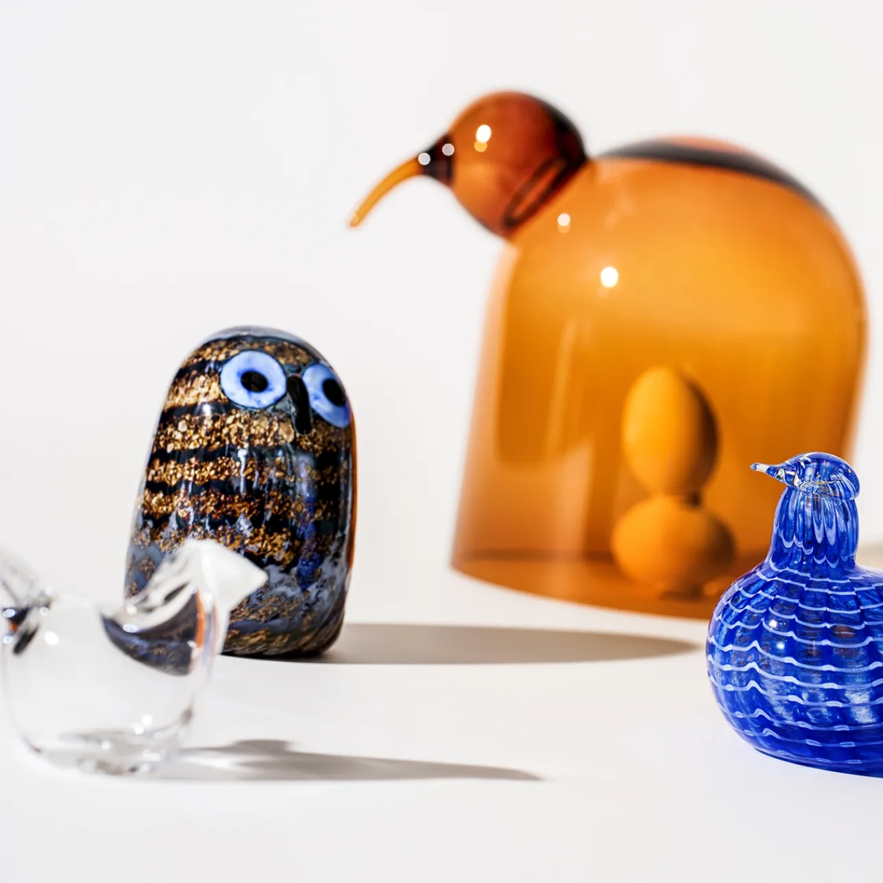 Birds By Toikka|Konstföremål*IITTALA Flugsnappare 95x60mm Klar/vit