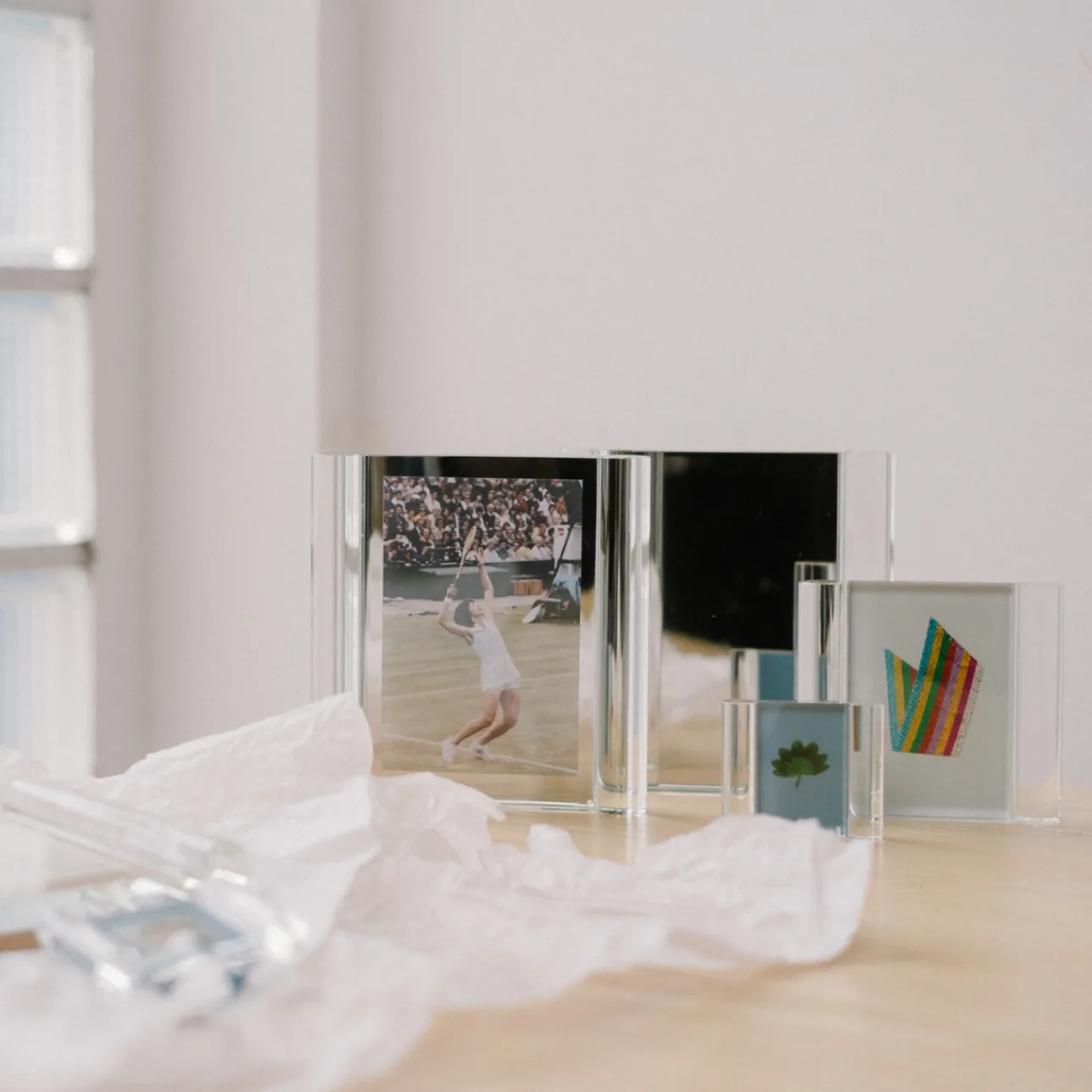 Glasdekoration*IITTALA Fotoram 76x64mm blå