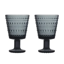 Alla Glas|Dricksglas*IITTALA Glas på fot 26cl mörkgrå 2-pack Mörkgrå