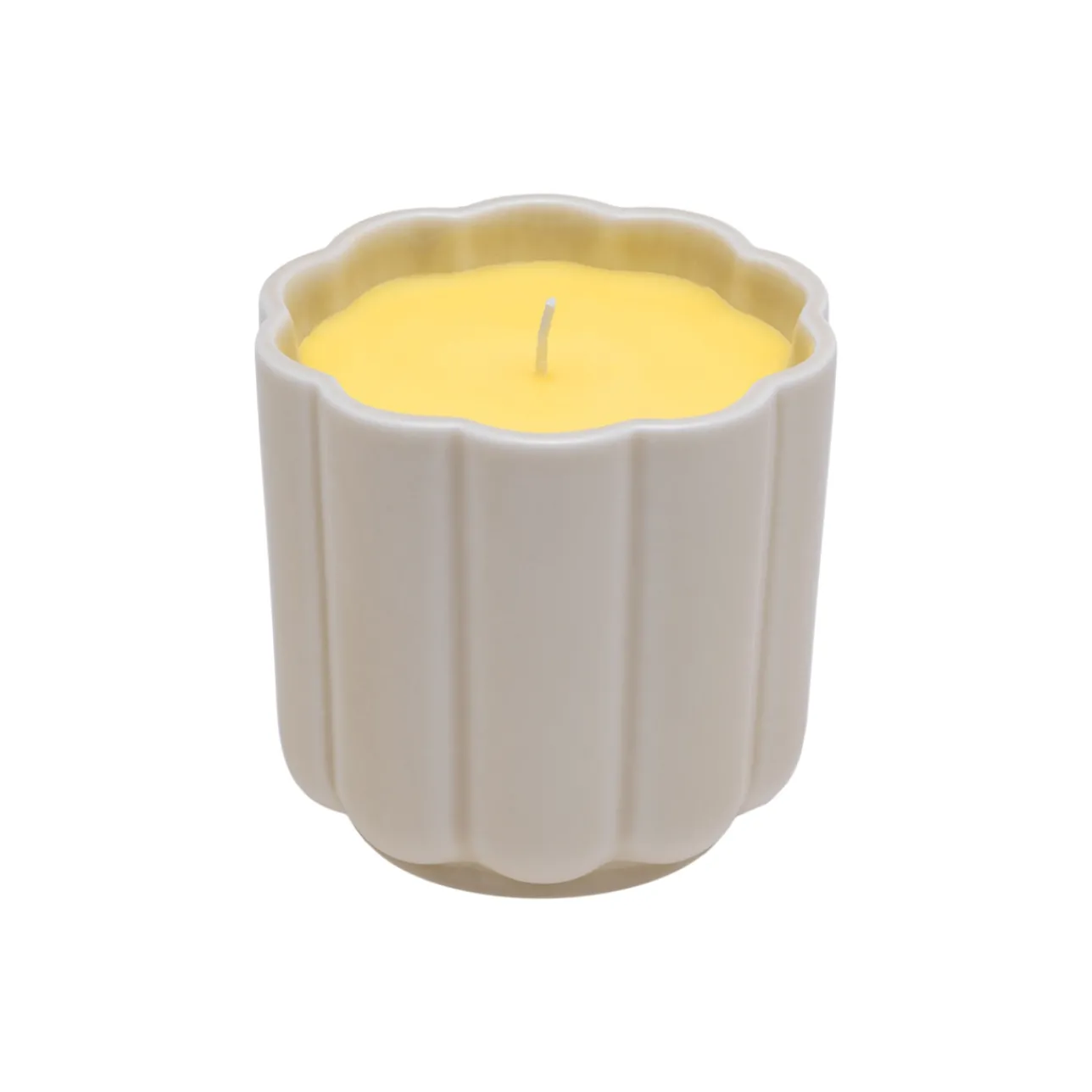 Ljuslyktor*IITTALA Ljus i keramikform rund Beige-gul