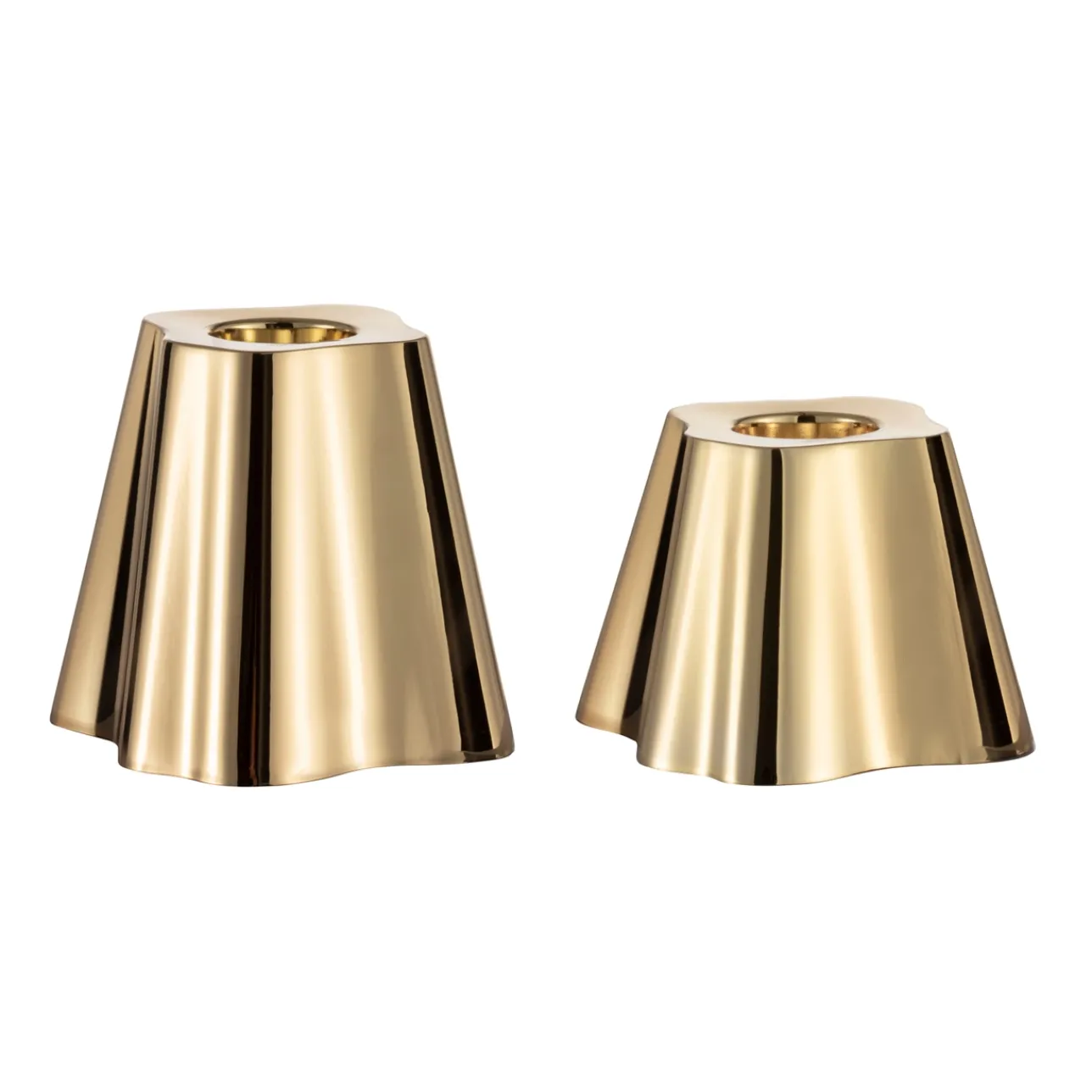 Alvar Aalto Collection|Ljusstakar*IITTALA ljusstake 50+65mm mässing 2set Mässing