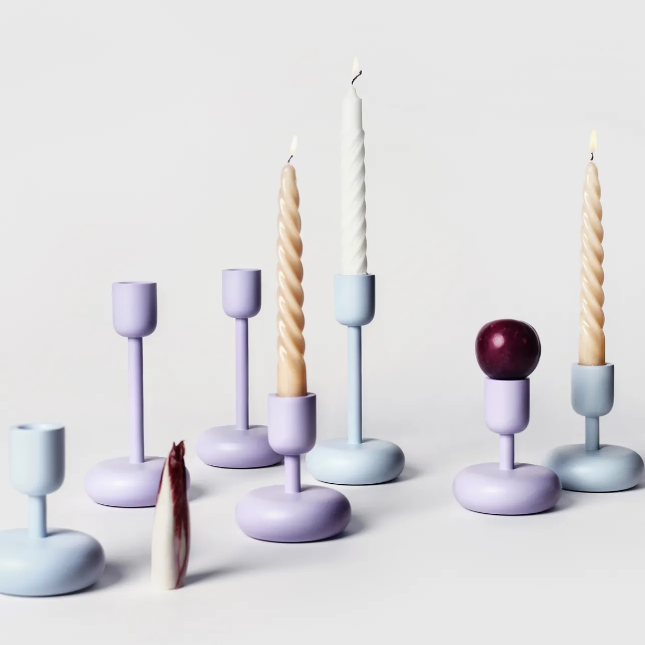 Ljusstakar*IITTALA Ljustake 107mm Ljus lila