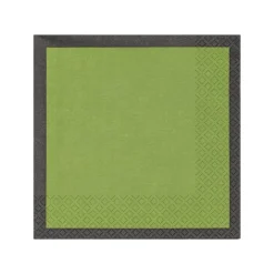 Kökstextilier*IITTALA Pappersservett 33x33cm mossgrön-svart Mossgrön-svart