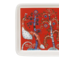 Tallrikar*IITTALA Tallrik rektangulär 12x24cm röd Svart