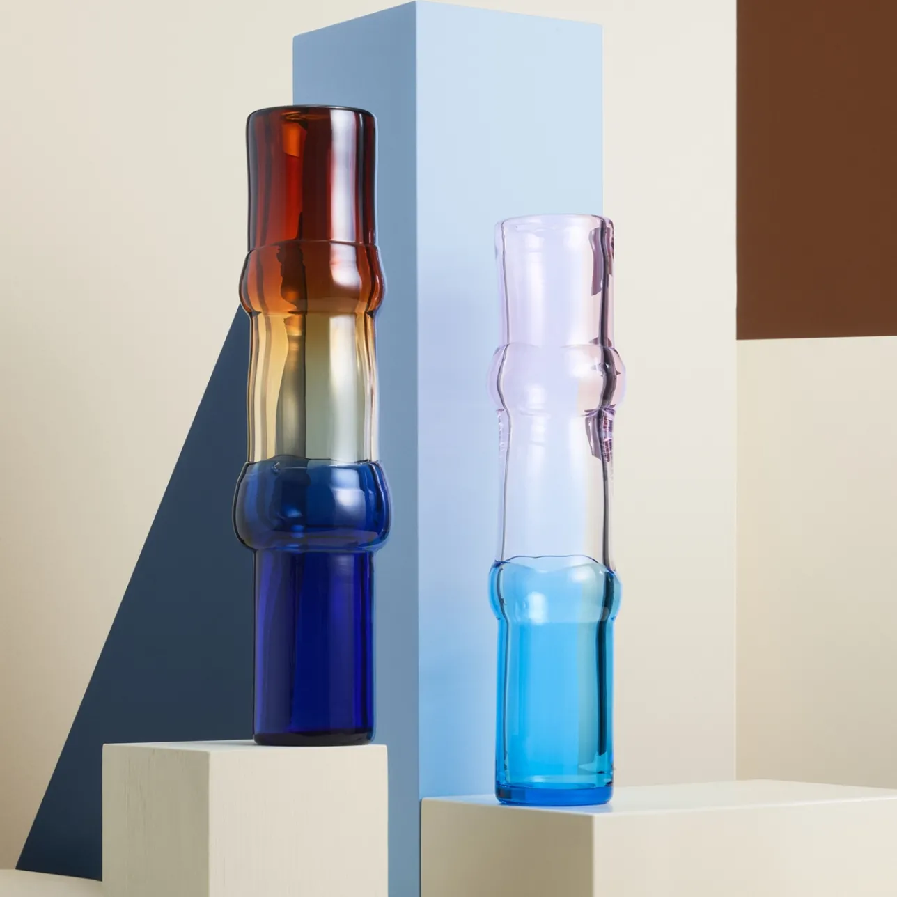 Konstföremål*IITTALA Vas 90x450mm ökensand-klar-ultramarin blå Ökensand-blå