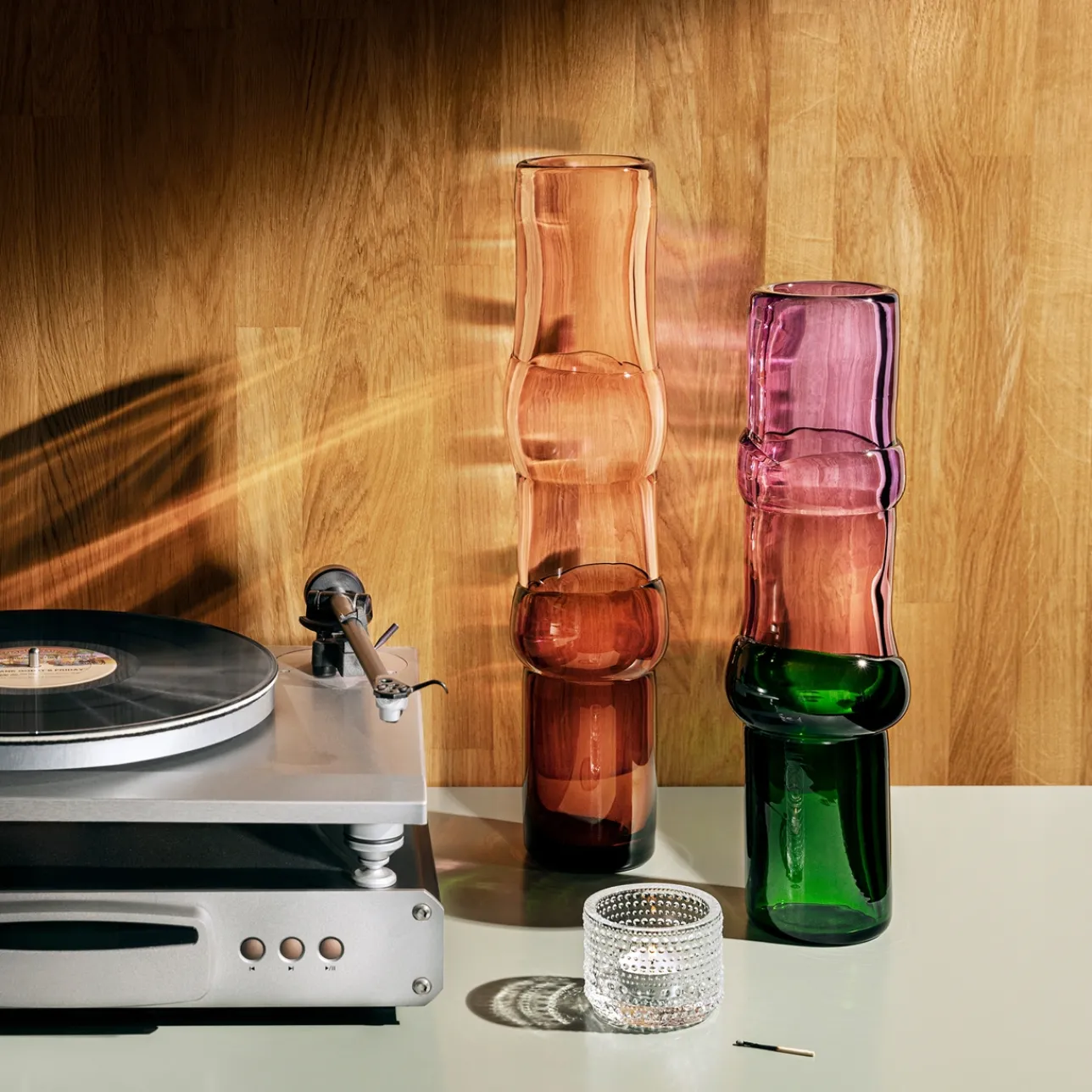 Konstföremål*IITTALA Vas 90x450mm laxrosa-rosa-ökensand