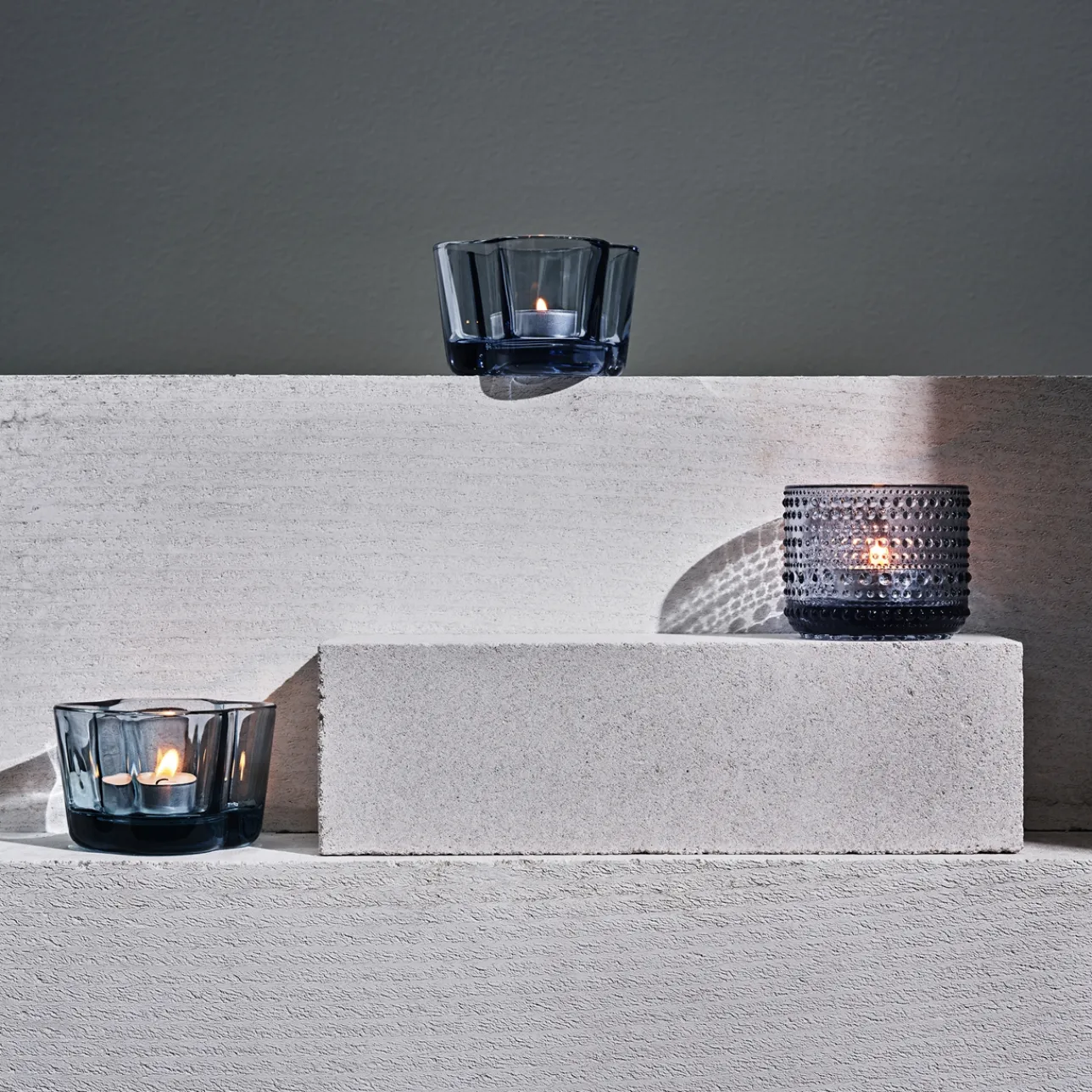 Ljuslyktor*IITTALA Värmeljusstake 64 mm återvunnet glas Återvunnet